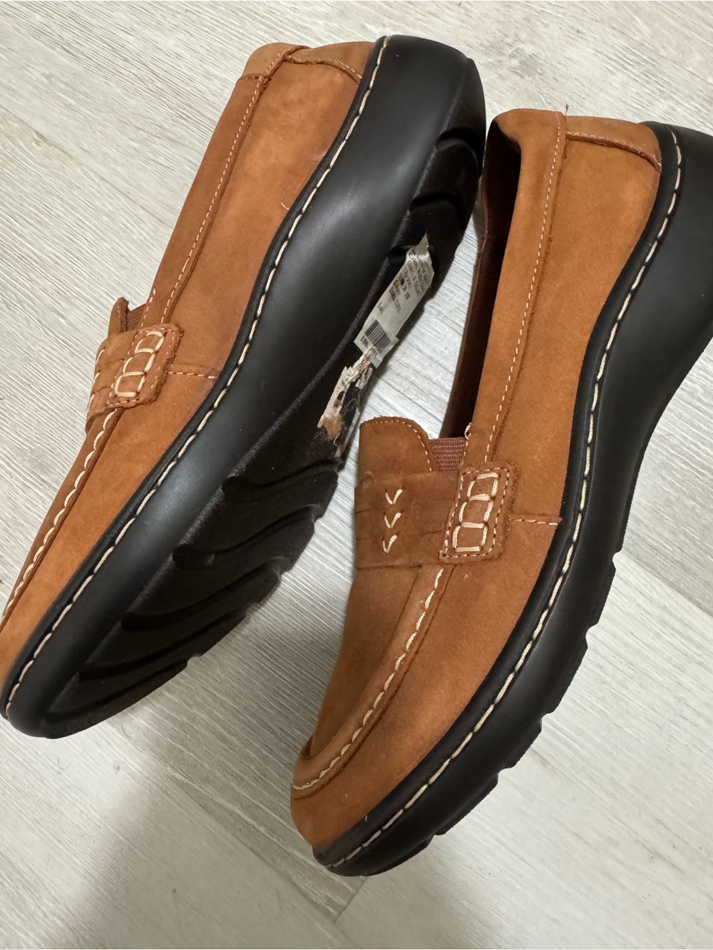 Clarks Women's Cora Ashley Dark Tan Leather Loafer - Picture 3 of 7
